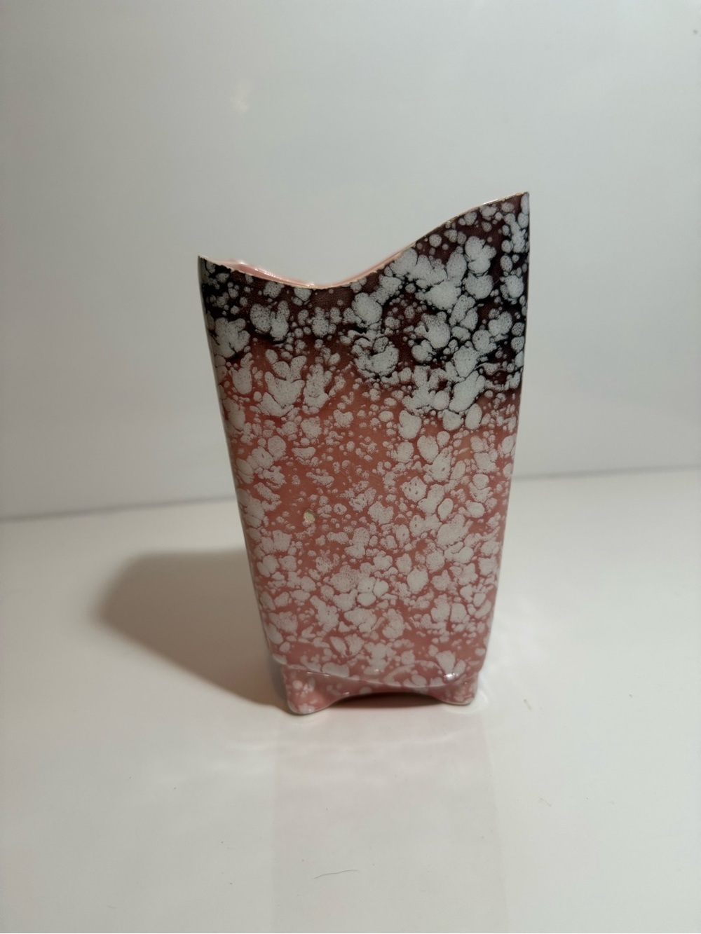 Vintage MCM Royal Copley USA Pink- Brown Speckled Retro Vase Mid-Century 1950s - Picture 1 of 8